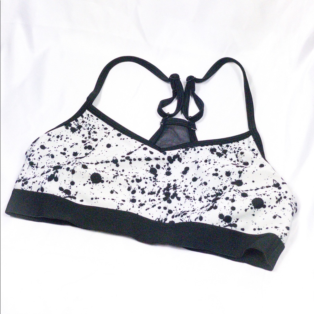Splatter Paint sports bra with mesh back